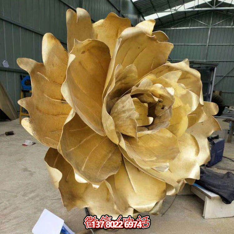 不銹鋼蓮花擺件，彩繪噴漆外觀