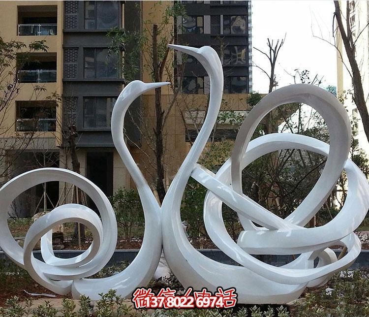 創(chuàng)意天鵝雕塑，為公園和小區(qū)帶來抽象的藝術氛圍