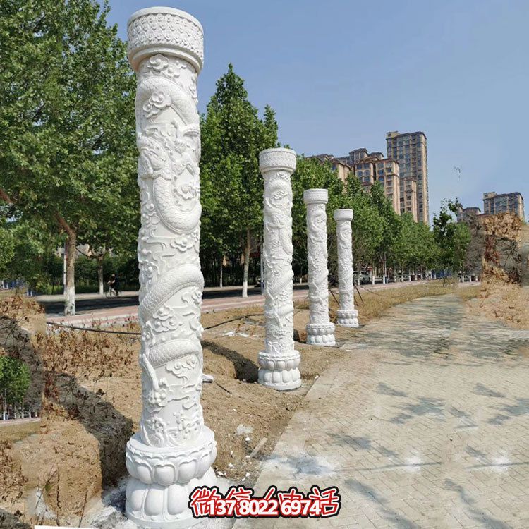 傳統(tǒng)文化靈魂，中國(guó)龍紋大理石柱雕刻景觀擺放